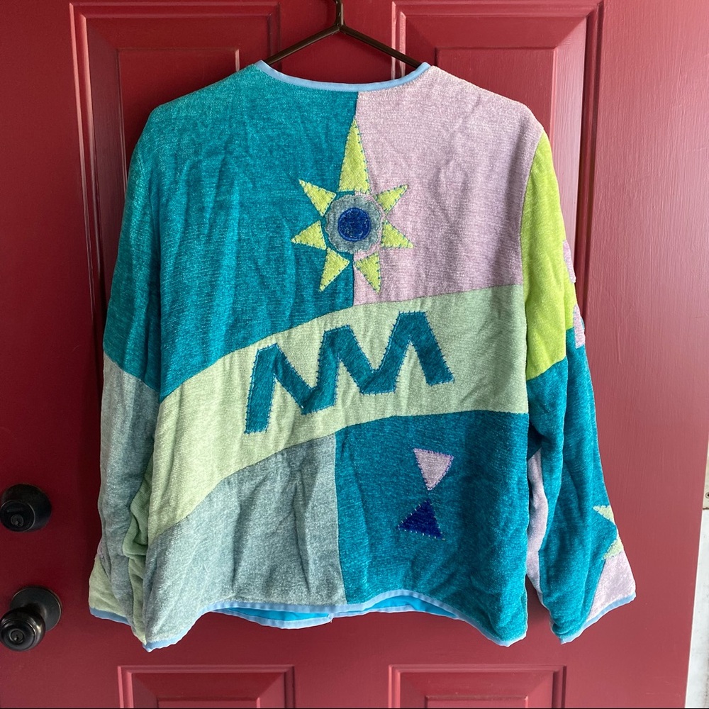 Vintage Patchwork Embroidered Cardigan Medium - image 2
